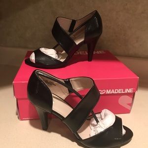 Black open toe heels pumps size 6 1/2 NWT